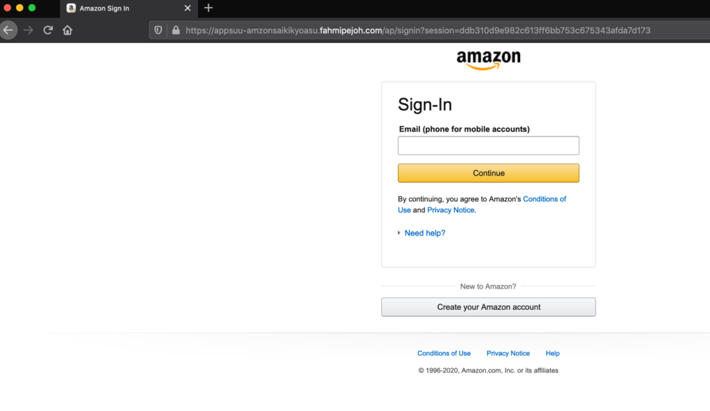 Amazon Phishing Website